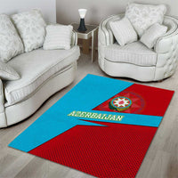 Azerbaijan National Emblem Area Rug with Modern Flag Color Block Design - Wonder Print Shop