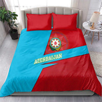 Azerbaijan National Emblem Bedding Set with Modern Flag Color Block Design - Wonder Print Shop
