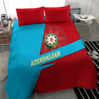 Azerbaijan National Emblem Bedding Set with Modern Flag Color Block Design - Wonder Print Shop