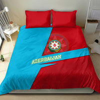 Azerbaijan National Emblem Bedding Set with Modern Flag Color Block Design - Wonder Print Shop
