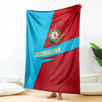 Azerbaijan National Emblem Blanket with Modern Flag Color Block Design - Wonder Print Shop