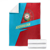 Azerbaijan National Emblem Blanket with Modern Flag Color Block Design - Wonder Print Shop