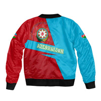 Azerbaijan National Emblem Bomber Jacket with Modern Flag Color Block Design - Wonder Print Shop