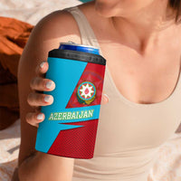 Azerbaijan National Emblem 4 in 1 Can Cooler Tumbler with Modern Flag Color Block Design - Wonder Print Shop