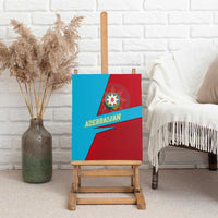 Azerbaijan National Emblem Canvas Wall Art with Modern Flag Color Block Design - Wonder Print Shop