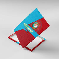 Azerbaijan National Emblem Canvas Wall Art with Modern Flag Color Block Design - Wonder Print Shop