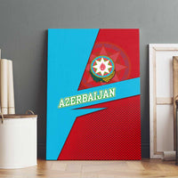 Azerbaijan National Emblem Canvas Wall Art with Modern Flag Color Block Design - Wonder Print Shop
