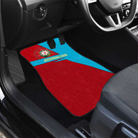Azerbaijan National Emblem Car Mats with Modern Flag Color Block Design - Wonder Print Shop