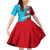 Azerbaijan National Emblem Family Matching Off Shoulder Short Dress and Hawaiian Shirt with Modern Flag Color Block Design - Wonder Print Shop