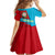 Azerbaijan National Emblem Family Matching Off Shoulder Short Dress and Hawaiian Shirt with Modern Flag Color Block Design - Wonder Print Shop