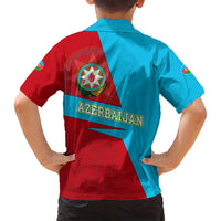 Azerbaijan National Emblem Family Matching Puletasi and Hawaiian Shirt with Modern Flag Color Block Design - Wonder Print Shop