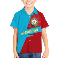 Azerbaijan National Emblem Family Matching Short Sleeve Bodycon Dress and Hawaiian Shirt with Modern Flag Color Block Design - Wonder Print Shop