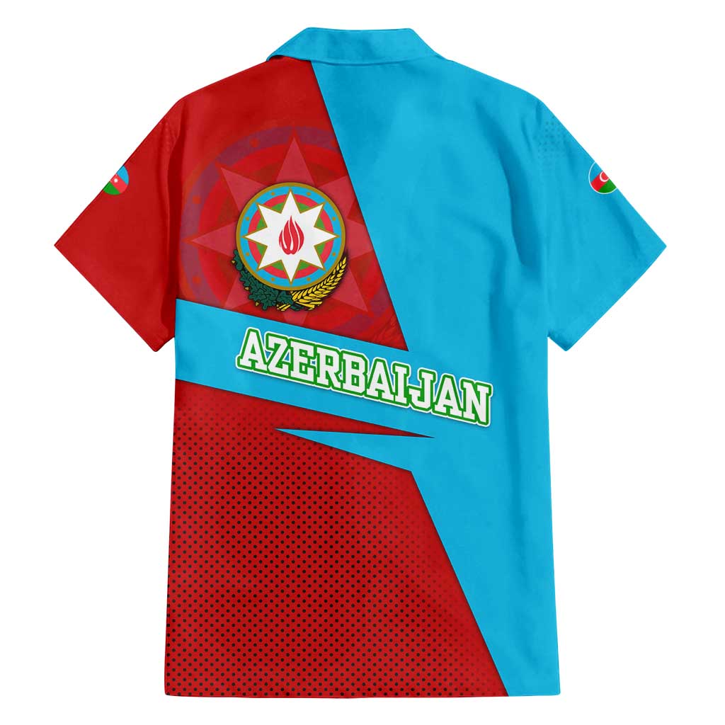 Azerbaijan National Emblem Family Matching Summer Maxi Dress and Hawaiian Shirt with Modern Flag Color Block Design - Wonder Print Shop