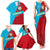 Azerbaijan National Emblem Family Matching Tank Maxi Dress and Hawaiian Shirt with Modern Flag Color Block Design - Wonder Print Shop