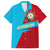 Azerbaijan National Emblem Hawaiian Shirt with Modern Flag Color Block Design - Wonder Print Shop