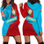 Azerbaijan National Emblem Hoodie Dress with Modern Flag Color Block Design - Wonder Print Shop