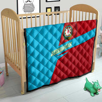 Azerbaijan National Emblem Quilt with Modern Flag Color Block Design - Wonder Print Shop