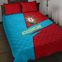Azerbaijan National Emblem Quilt Bed Set with Modern Flag Color Block Design - Wonder Print Shop
