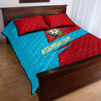 Azerbaijan National Emblem Quilt Bed Set with Modern Flag Color Block Design - Wonder Print Shop