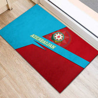 Azerbaijan National Emblem Rubber Doormat with Modern Flag Color Block Design - Wonder Print Shop