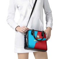 Azerbaijan National Emblem Shoulder Handbag with Modern Flag Color Block Design - Wonder Print Shop