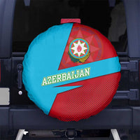 Azerbaijan National Emblem Spare Tire Cover with Modern Flag Color Block Design - Wonder Print Shop