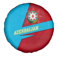 Azerbaijan National Emblem Spare Tire Cover with Modern Flag Color Block Design - Wonder Print Shop