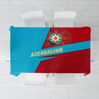 Azerbaijan National Emblem Tablecloth with Modern Flag Color Block Design - Wonder Print Shop