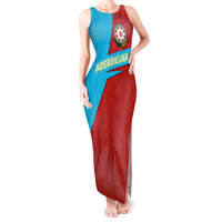 Azerbaijan National Emblem Tank Maxi Dress with Modern Flag Color Block Design - Wonder Print Shop