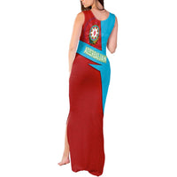 Azerbaijan National Emblem Tank Maxi Dress with Modern Flag Color Block Design - Wonder Print Shop