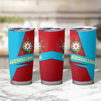 Azerbaijan National Emblem Tumbler Cup with Modern Flag Color Block Design - Wonder Print Shop