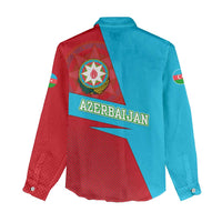 Azerbaijan National Emblem Women Casual Shirt with Modern Flag Color Block Design - Wonder Print Shop