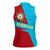 Azerbaijan National Emblem Women Sleeveless Polo Shirt with Modern Flag Color Block Design - Wonder Print Shop