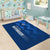 Azerbaijan Football Area Rug with AFFA Emblem in Blue Geometric Design