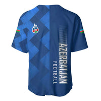 Azerbaijan Football Baseball Jersey with AFFA Emblem in Blue Geometric Design