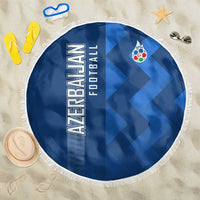 Azerbaijan Football Beach Blanket with AFFA Emblem in Blue Geometric Design