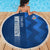 Azerbaijan Football Beach Blanket with AFFA Emblem in Blue Geometric Design