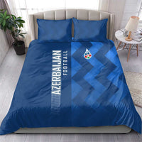 Azerbaijan Football Bedding Set with AFFA Emblem in Blue Geometric Design