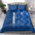 Azerbaijan Football Bedding Set with AFFA Emblem in Blue Geometric Design