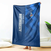Azerbaijan Football Blanket with AFFA Emblem in Blue Geometric Design