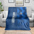 Azerbaijan Football Blanket with AFFA Emblem in Blue Geometric Design