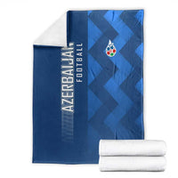 Azerbaijan Football Blanket with AFFA Emblem in Blue Geometric Design
