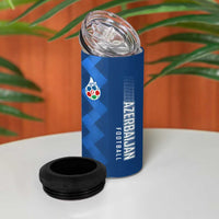 Azerbaijan Football 4 in 1 Can Cooler Tumbler with AFFA Emblem in Blue Geometric Design