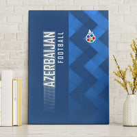 Azerbaijan Football Canvas Wall Art with AFFA Emblem in Blue Geometric Design