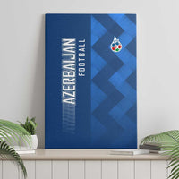 Azerbaijan Football Canvas Wall Art with AFFA Emblem in Blue Geometric Design