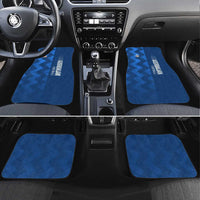 Azerbaijan Football Car Mats with AFFA Emblem in Blue Geometric Design