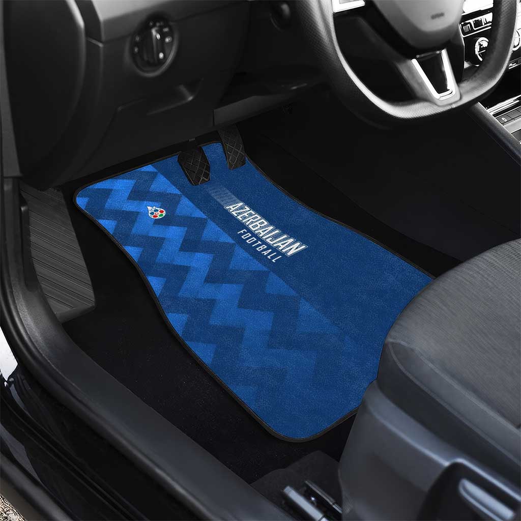 Azerbaijan Football Car Mats with AFFA Emblem in Blue Geometric Design