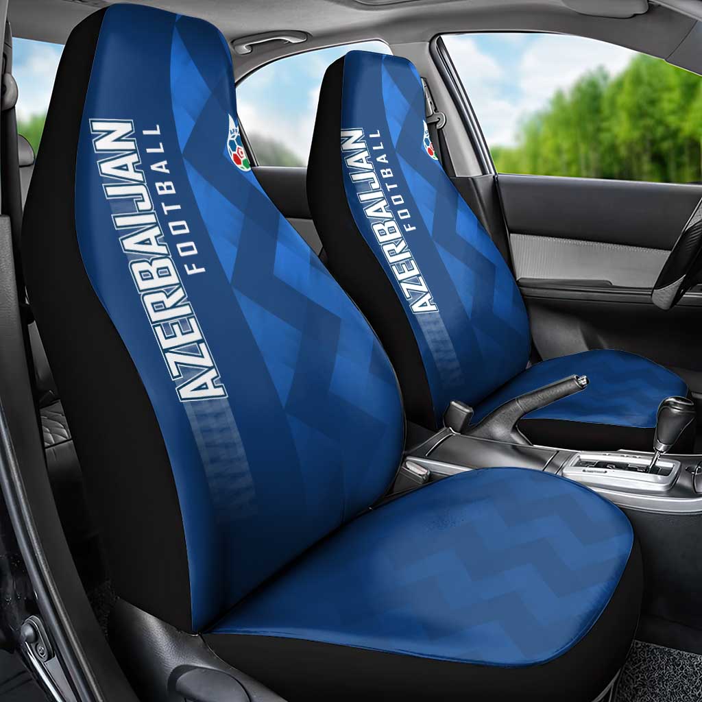 Azerbaijan Football Car Seat Cover with AFFA Emblem in Blue Geometric Design