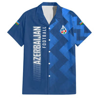 Azerbaijan Football Family Matching Puletasi and Hawaiian Shirt with AFFA Emblem in Blue Geometric Design