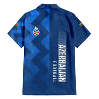 Azerbaijan Football Family Matching Puletasi and Hawaiian Shirt with AFFA Emblem in Blue Geometric Design